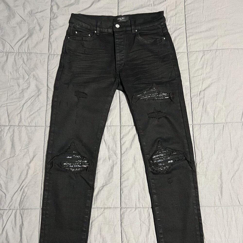 AMIRI Black Bandana MX1 Skinny Jeans Size 31